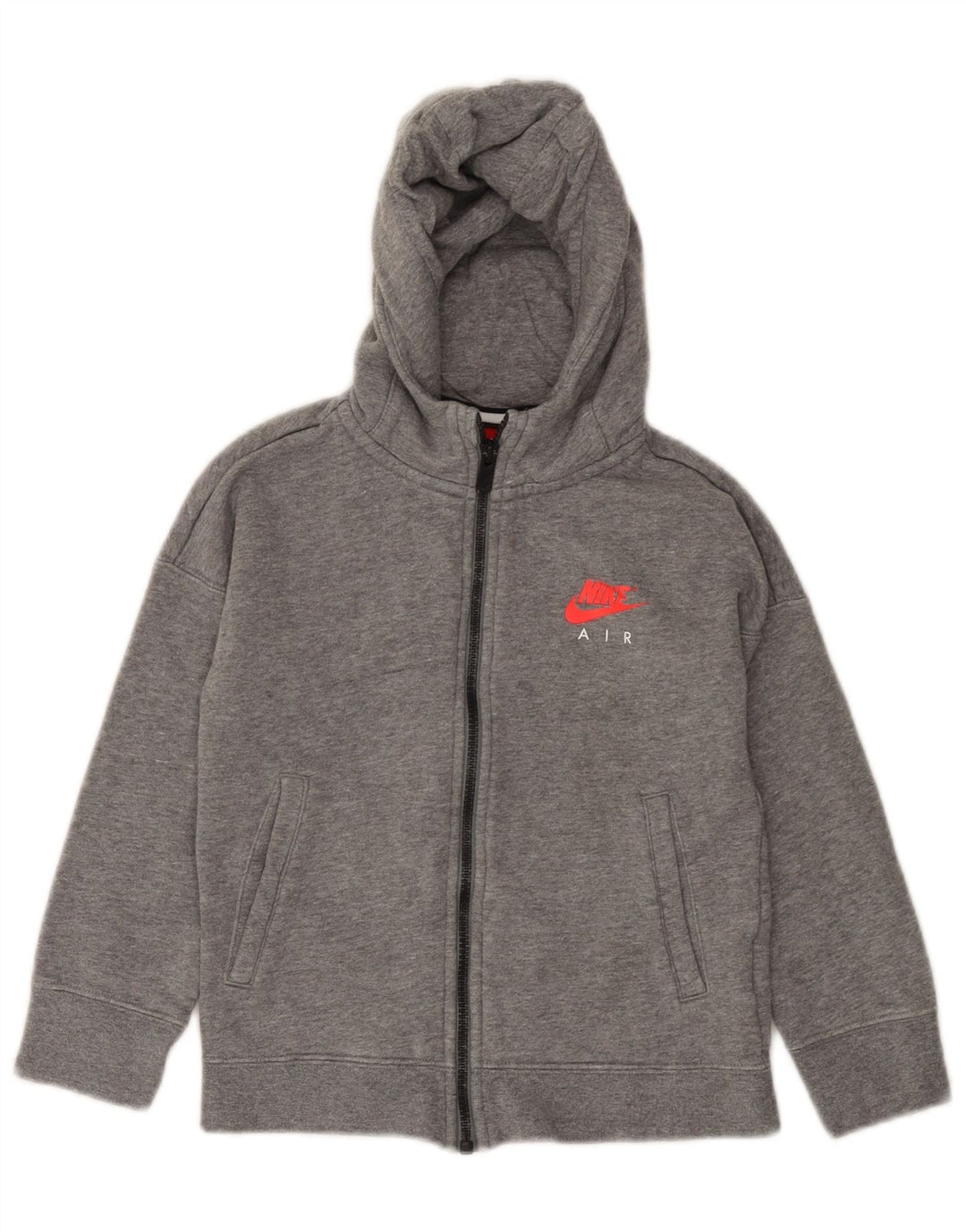 Felpa con cappuccio e zip NIKE per ragazze 6-7 anni XS in cotone grigio