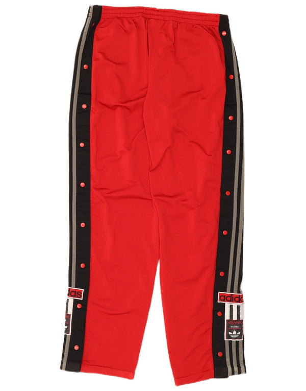 Pantaloni da tuta grafica Adidas da uomo in poliestere color block rosso medio