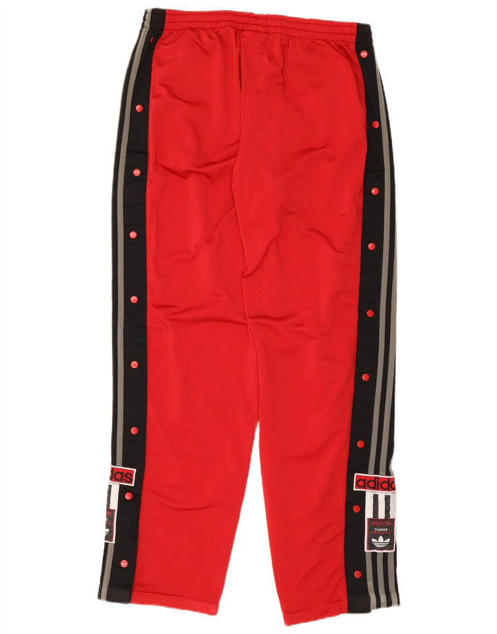 Pantaloni da tuta grafica Adidas da uomo in poliestere color block rosso medio