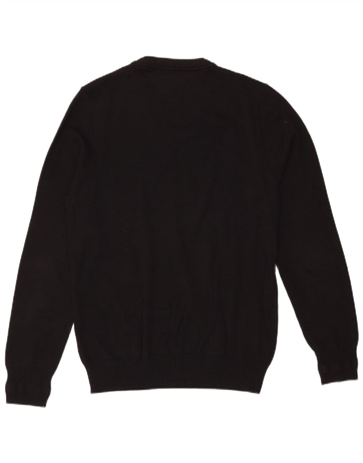 Maglione maglione con scollo a V da uomo Tommy Hilfiger grande cotone nero