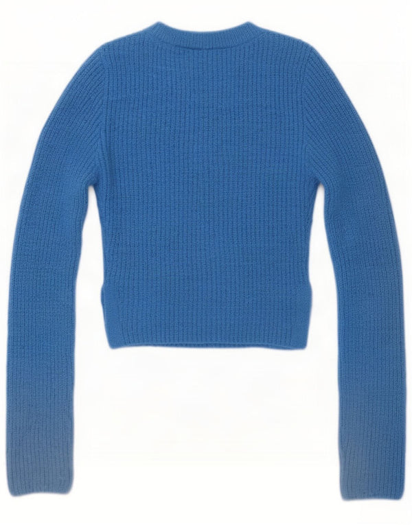 Maglione corto girocollo da donna Zara UK 14 Poliestere blu medio