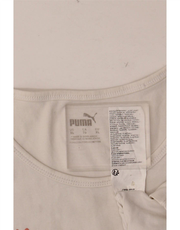 Canotta grafica da donna PUMA UK 18 XL cotone bianco