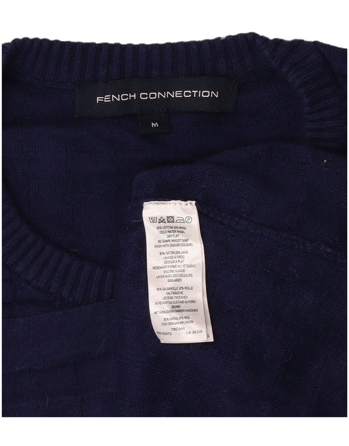 Maglione maglione girocollo da donna French Connection UK 14 Cotone blu medio