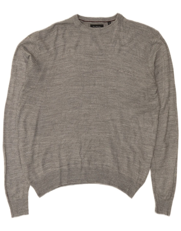 Maglione maglione girocollo da uomo Pierre Cardin piccolo acrilico grigio