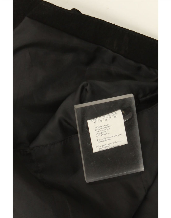 Gilet vintage da uomo in pelle scamosciata XS in pelle nera
