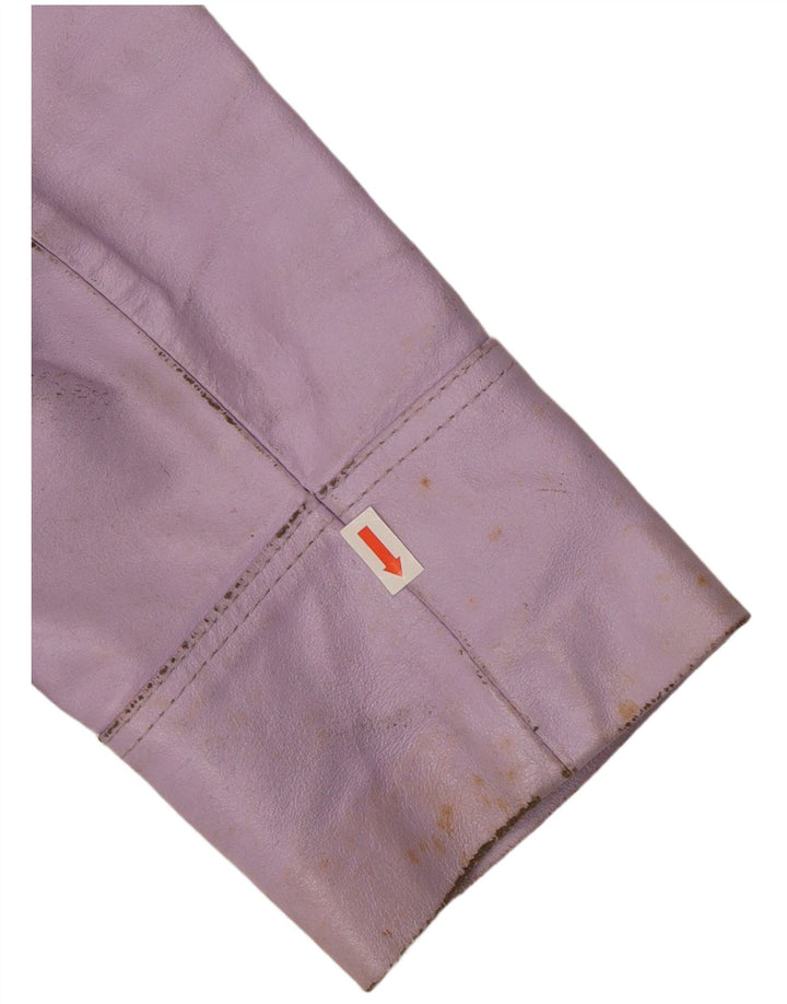 Giacca in Pelle Donna IT 46 Large Viola in Pelle