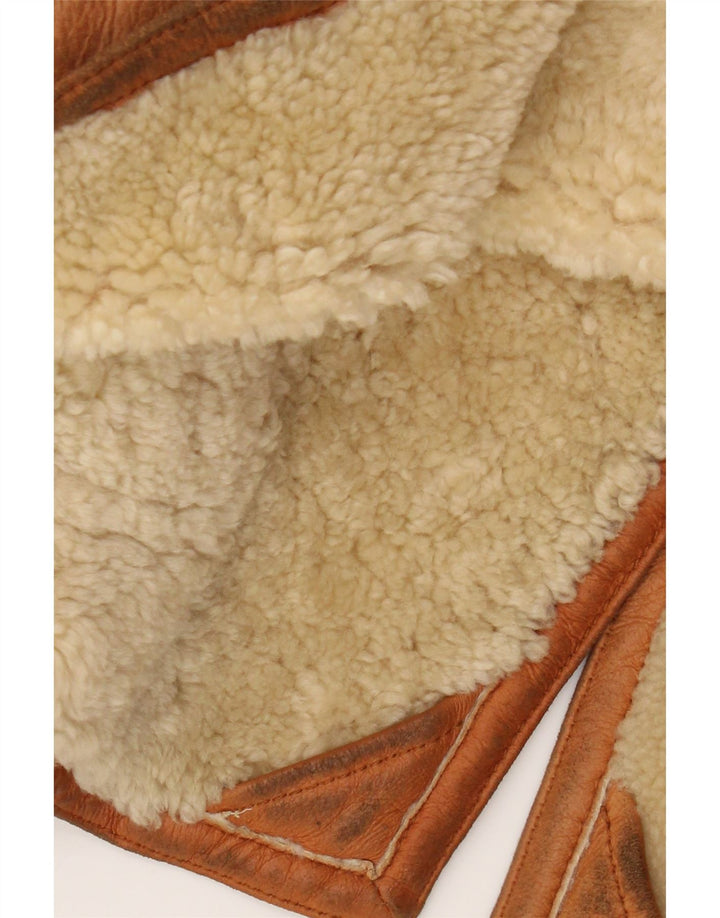 Cappotto Trussardi Donna Shearling UK 18 XL Pelle Beige