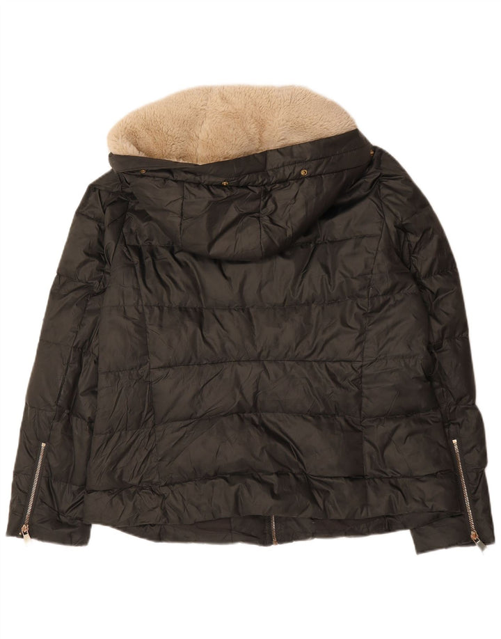 Giacca imbottita con cappuccio da donna Zara UK 18 XL poliestere verde
