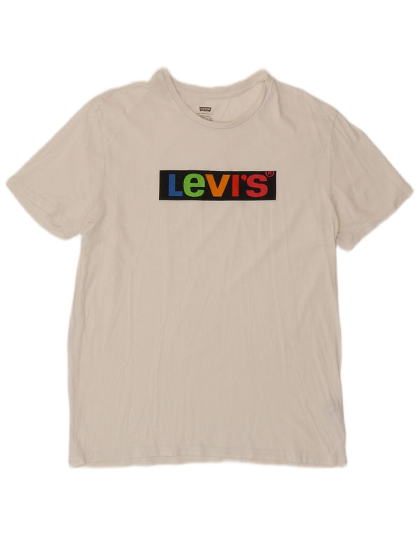 T-shirt grafica da uomo LEVI'S Top in cotone bianco medio