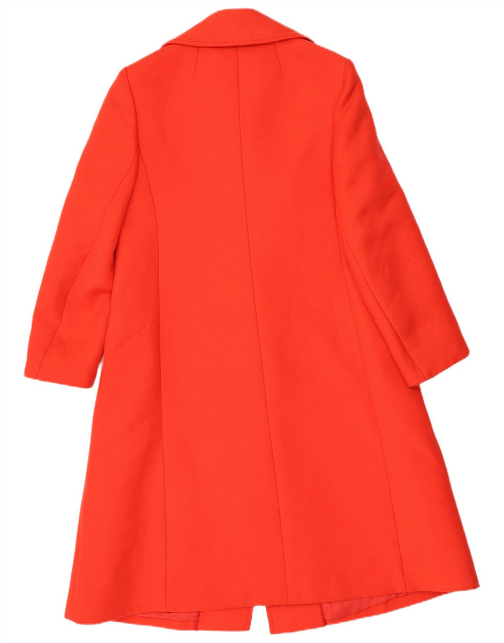 VINTAGE Womens Overcoat UK 10 Small Red
