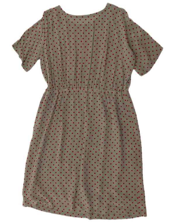 Abito a trapezio vintage da donna UK 18 XL verde maculato