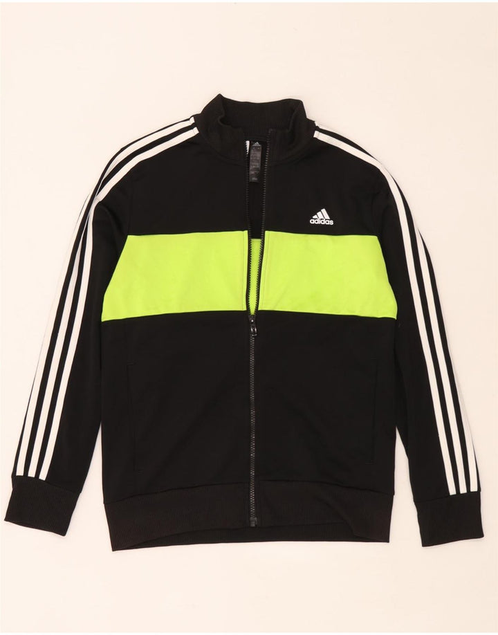 Giacca da tuta da ragazzo Adidas 12-13 anni in poliestere color block nero