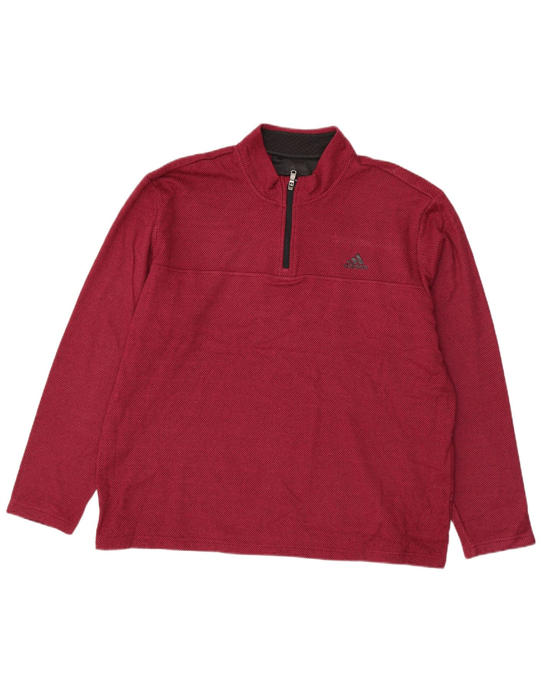 Felpa Adidas da uomo con zip e collo maglione XL rosso poliestere