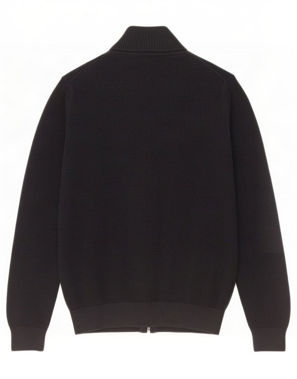 Maglione cardigan con zip intera da donna Gant UK 14 cotone nero medio