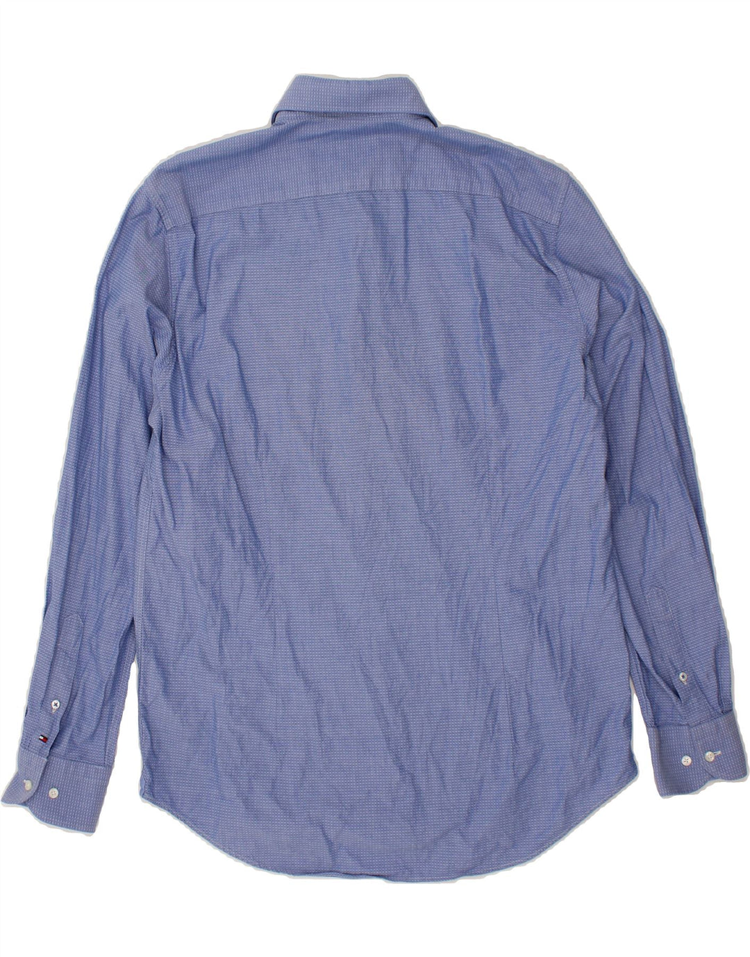 TOMMY HILFIGER Mens Fitted Shirt Size 41 16 Large Blue Spotted Cotton Vintage Tommy Hilfiger and Second-Hand Tommy Hilfiger from Messina Hembry 