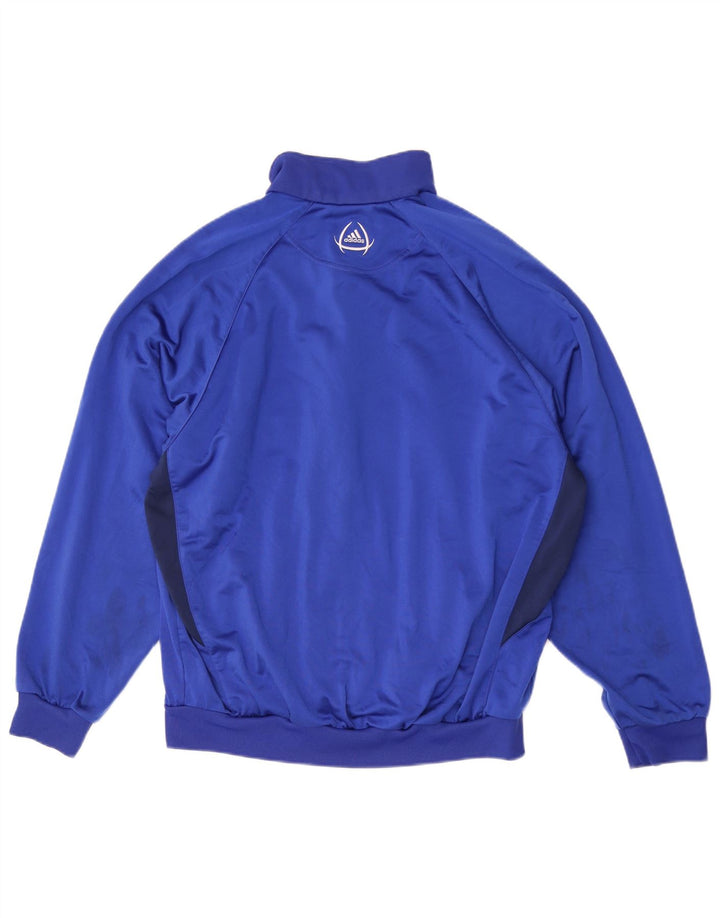 Giacca da tuta da uomo Adidas UK 44/46 Large Blu Colourblock Poliestere