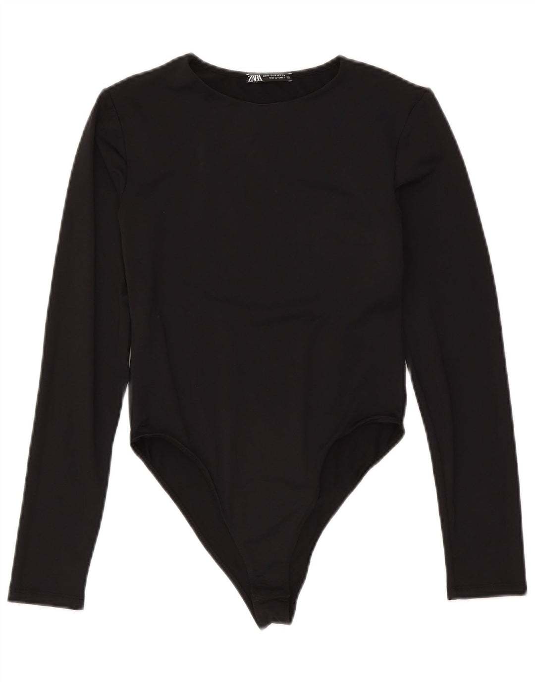 Body a maniche lunghe da donna Zara UK 12 medio nero in poliammide