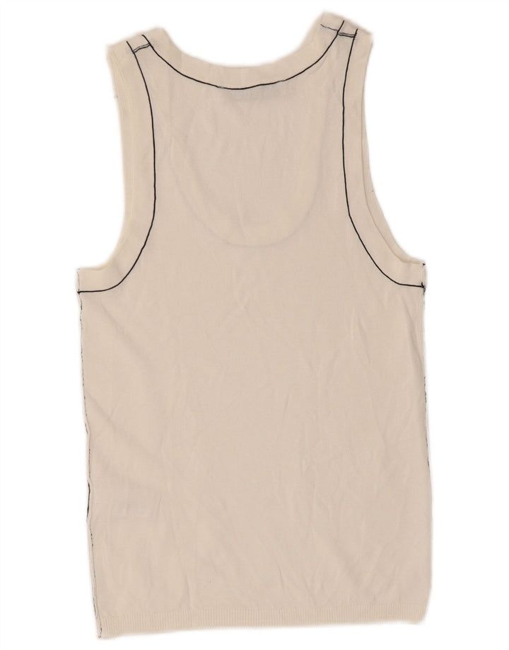 Canotta da donna Zara UK 8 piccola in viscosa bianco sporco