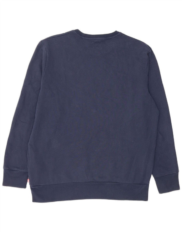 Levi's Felpa con grafica da uomo Maglione grande in cotone blu navy