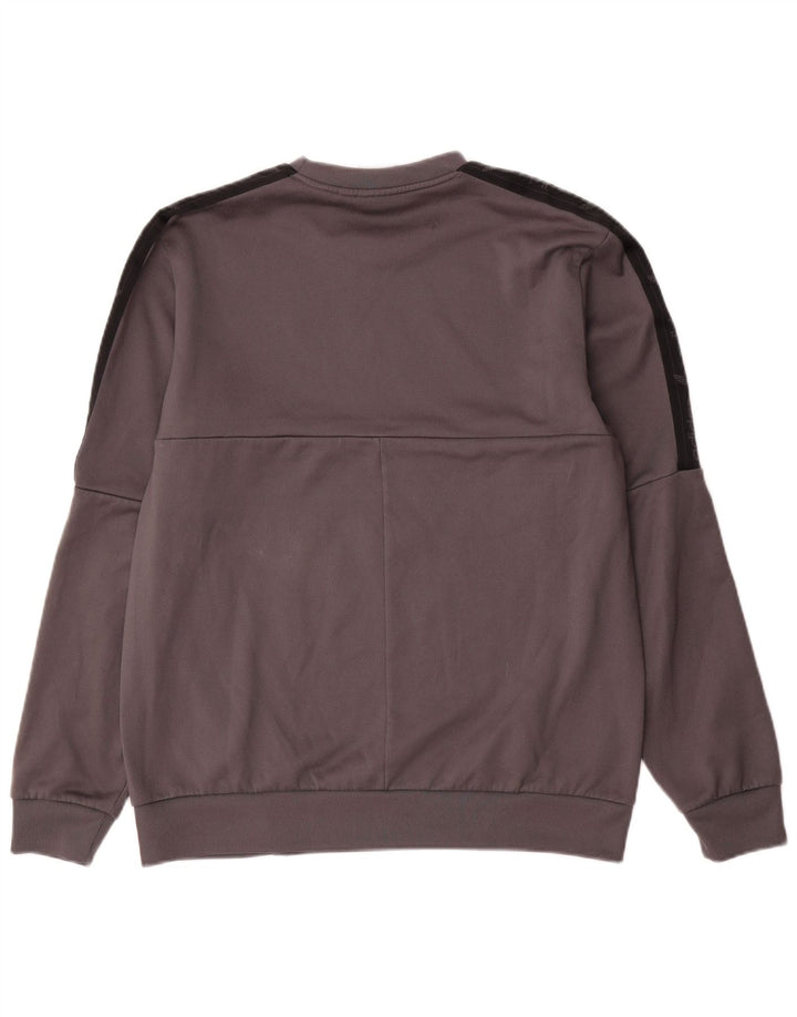 Felpa grafica da uomo Adidas Felpa in poliestere color block grigio medio