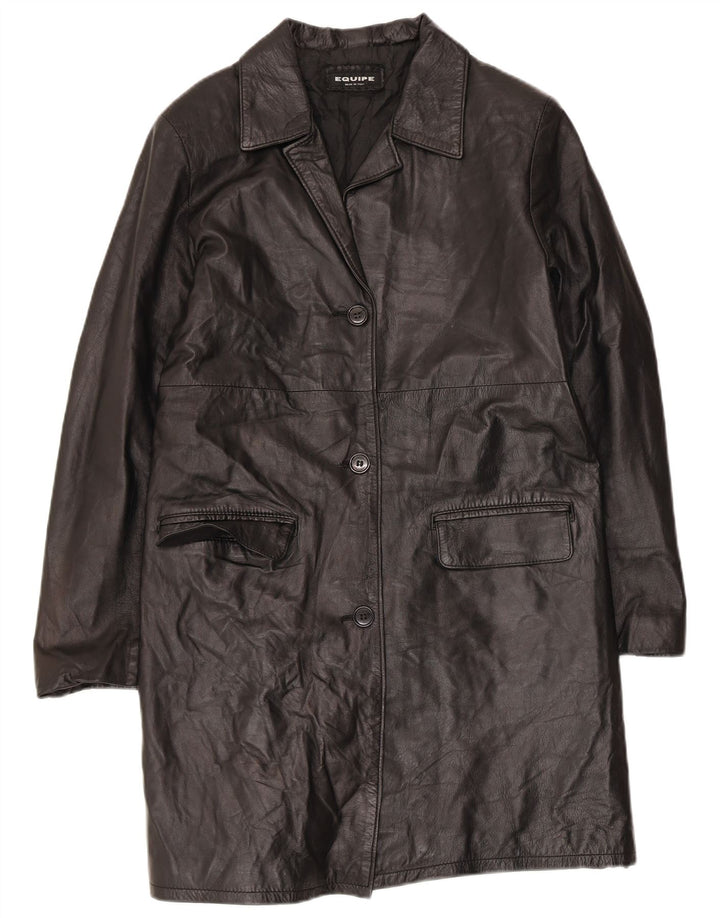 Cappotto in Pelle Donna Equipe IT 46 Large Nero
