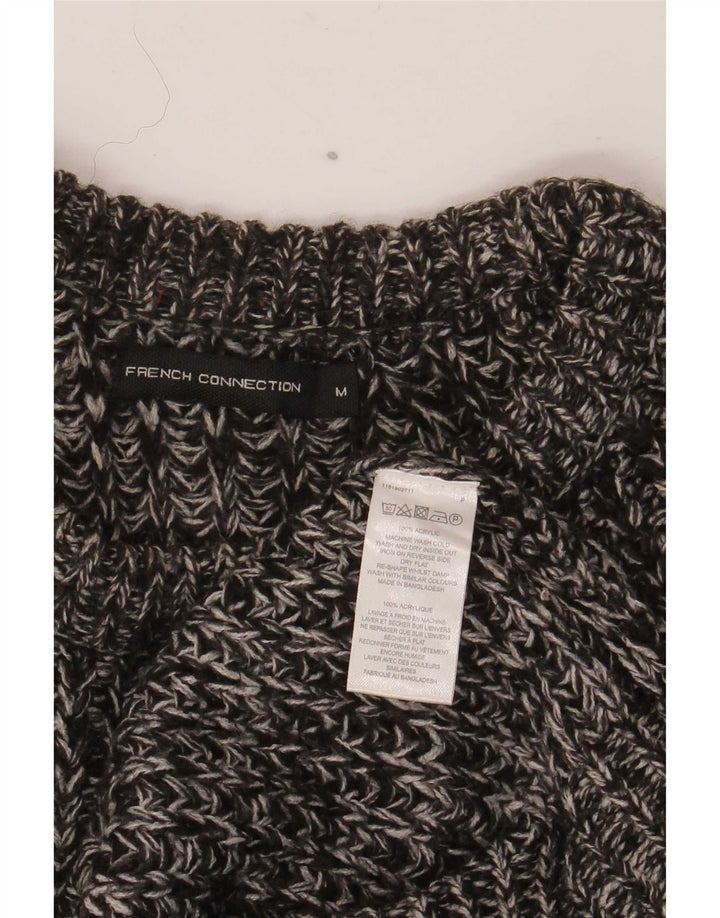 French Connection Maglione da uomo con scollo a barca Maglione in acrilico chiazzato grigio medio