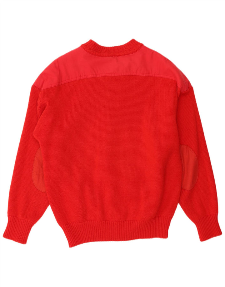 Maglione cardigan vintage da uomo in lana rossa media retrò