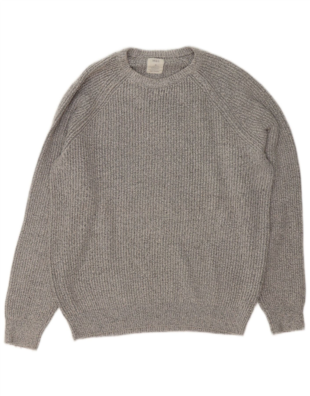 Maglione maglione girocollo da uomo Marks & Spencer poliestere grigio medio