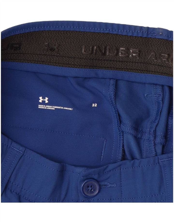 UNDER ARMOUR Mens Chino Shorts W32 Medium Blue Polyester