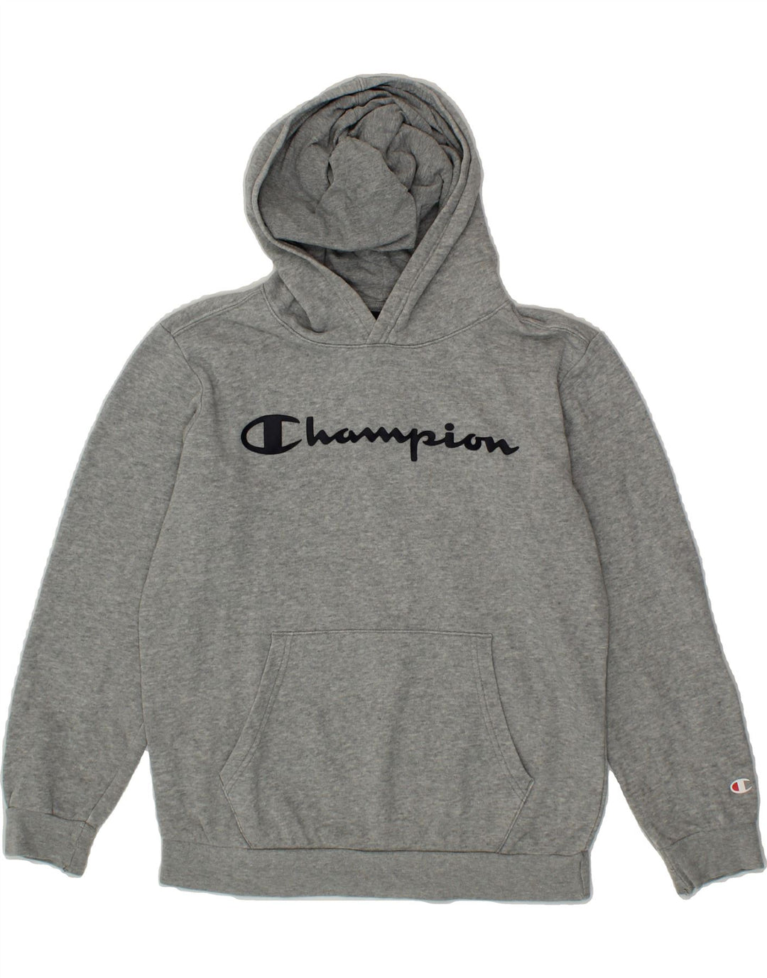 CHAMPION Boys Graphic Hoodie Jumper 11-12 Years Grey Vintage Champion and Second-Hand Champion from Messina Hembry 