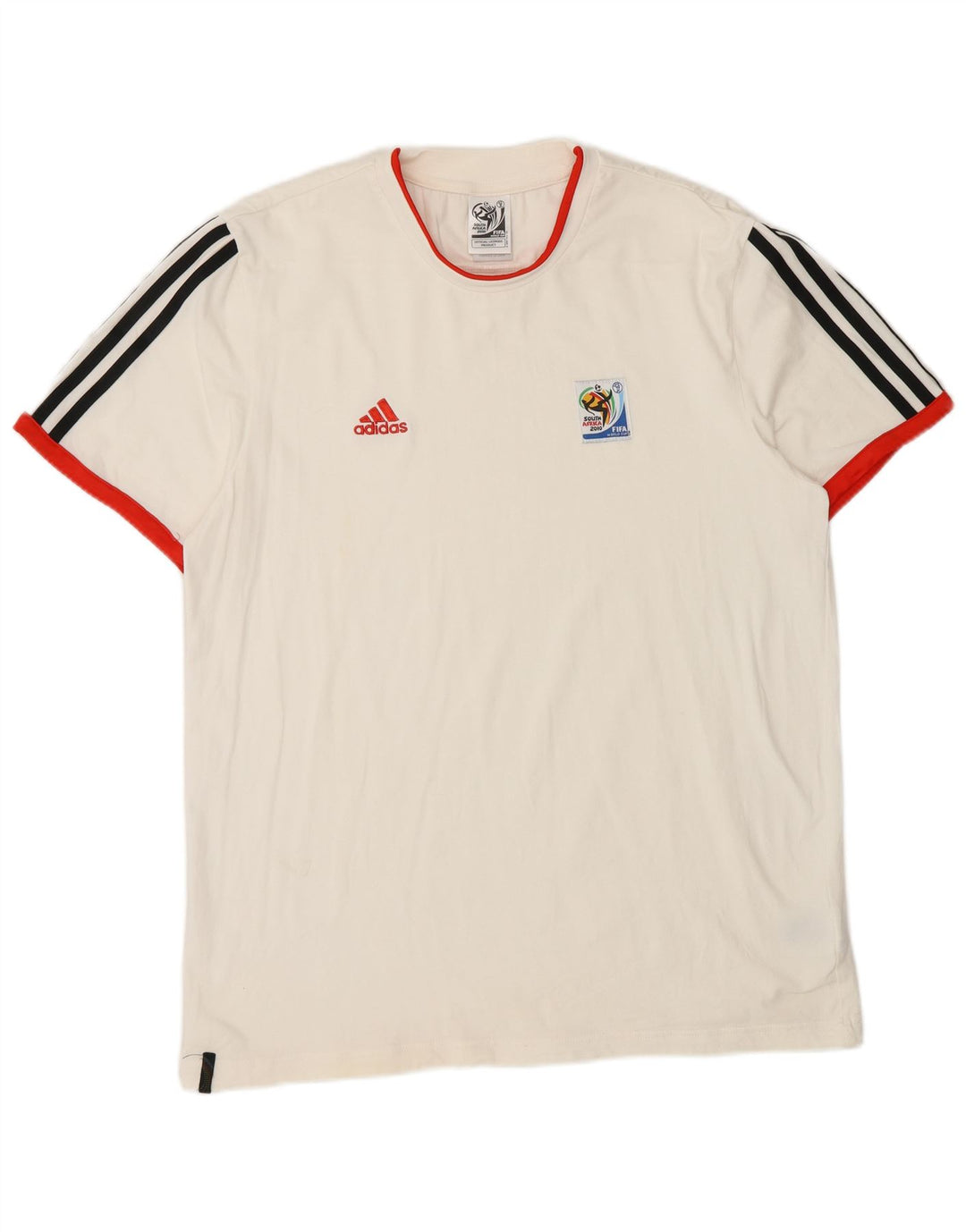 T-shirt Adidas da uomo a maniche corte, grande, in cotone bianco