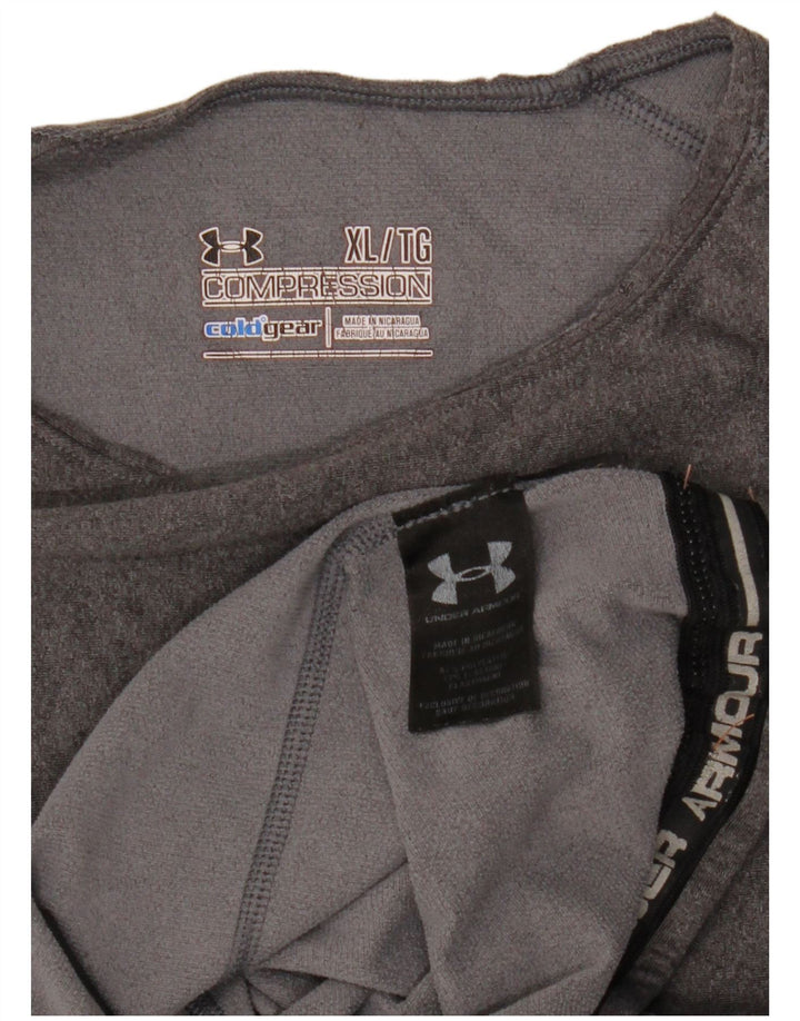 UNDER ARMOUR Maglia Cold Gear da uomo a maniche lunghe XL in poliestere grigio