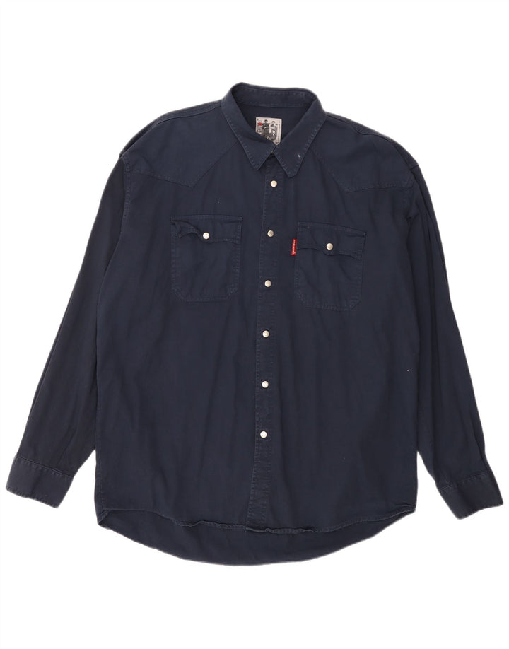 Camicia da uomo Kantaros 2XL in cotone blu navy