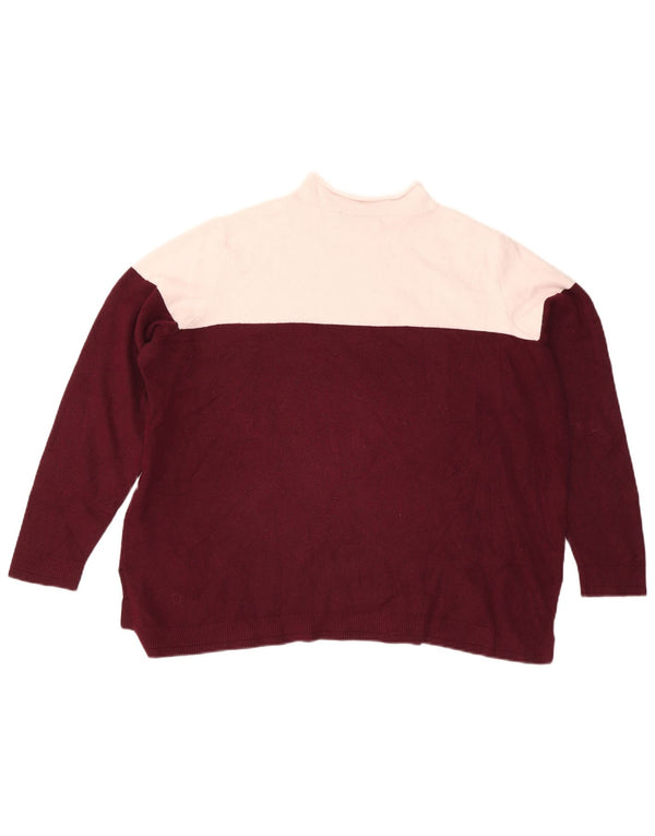Maglione maglione a collo alto da donna Marks & Spencer UK 20 2XL Borgogna