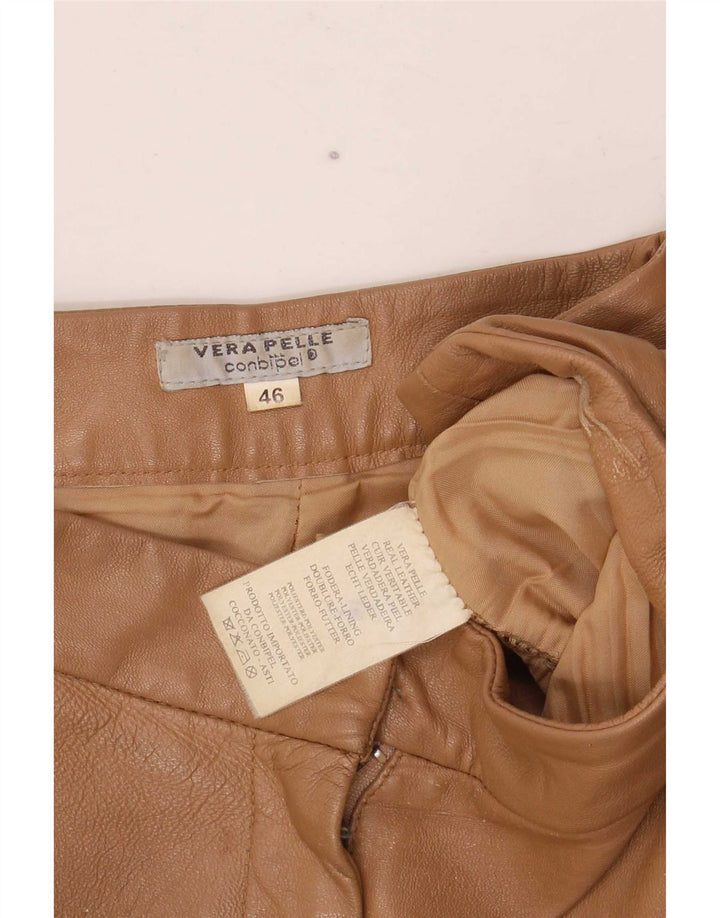 Pantaloni In Pelle Bootcut Donna Conbipel IT 46 Large W34 L32 Beige