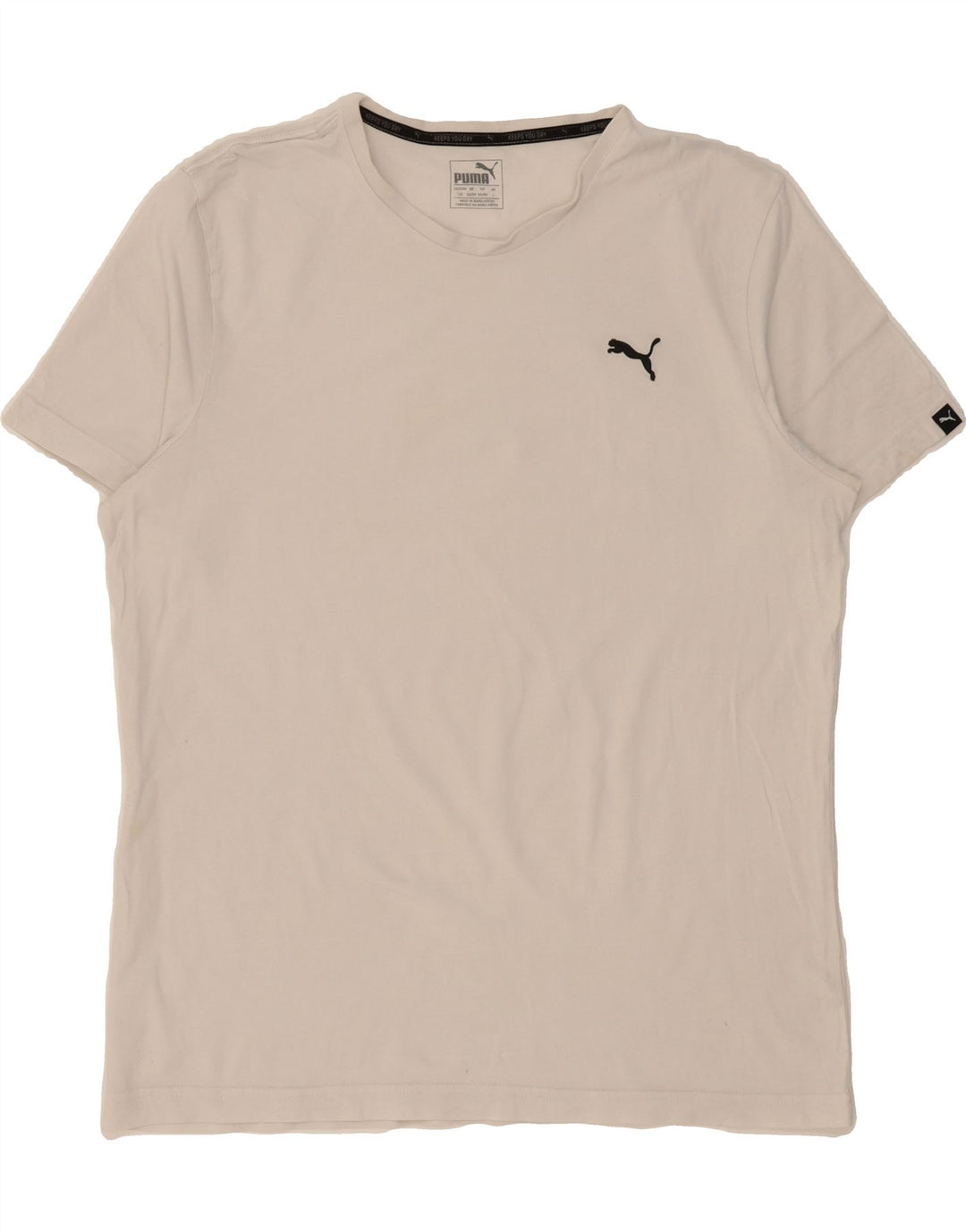 PUMA Mens T-Shirt Top Large White Vintage Puma and Second-Hand Puma from Messina Hembry 