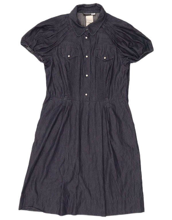 Abito in denim da donna Sportmax UK 16 grande cotone blu navy