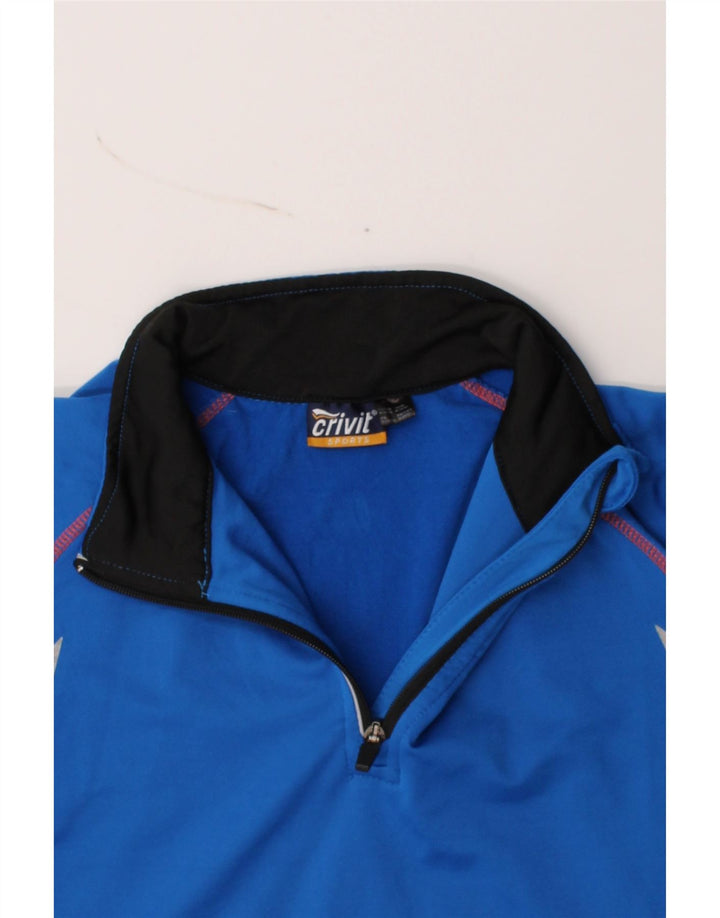 CRIVIT Mens Zip Neck Pullover Tracksuit Top Medium Blue Colourblock Vintage Crivit and Second-Hand Crivit from Messina Hembry 
