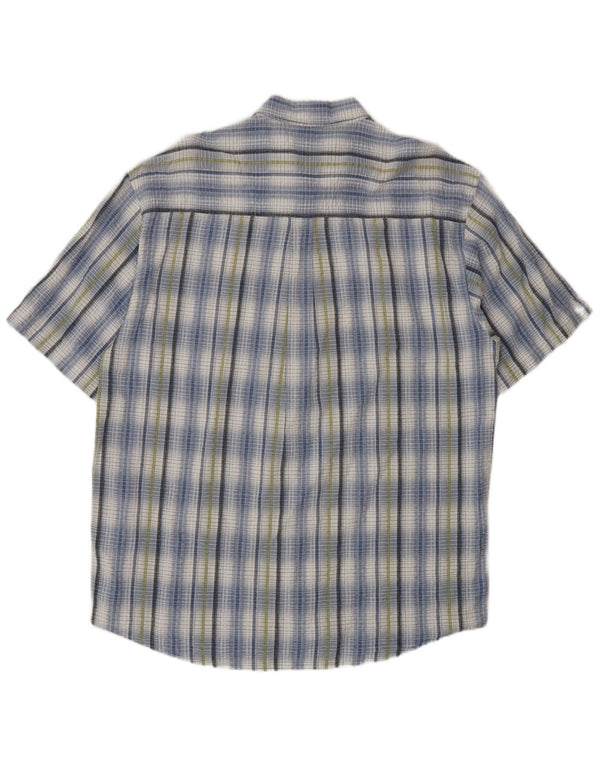 Camicia da uomo a maniche corte Regular Fit Lerros XL in cotone a quadri blu