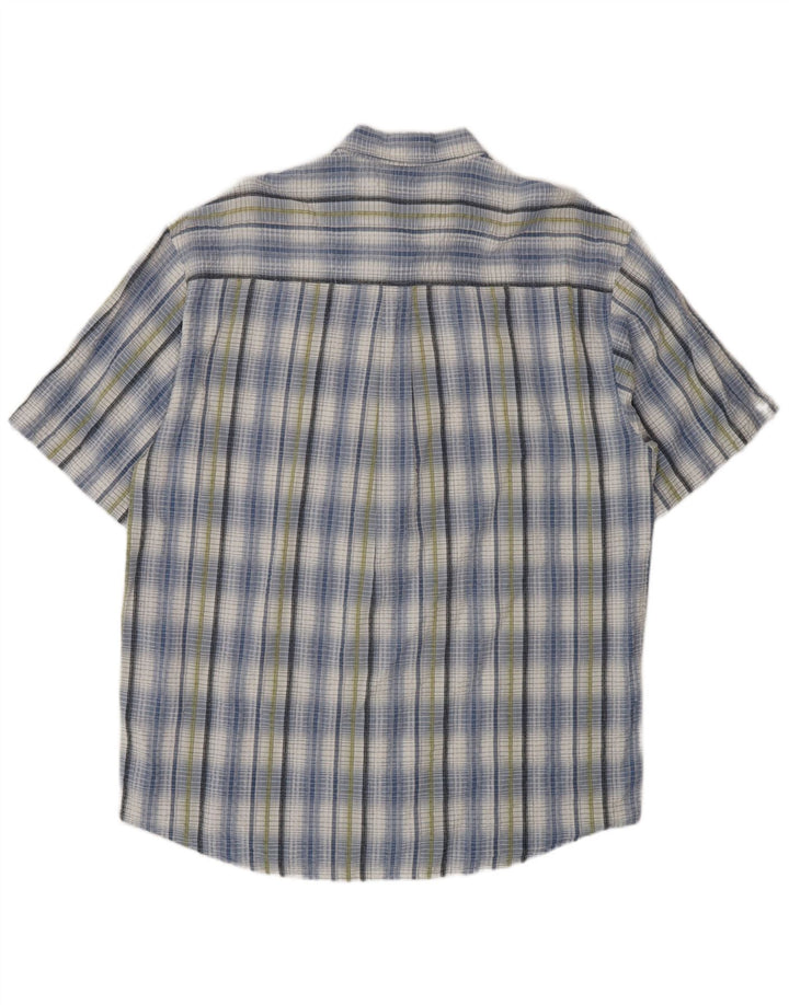 Camicia da uomo a maniche corte Regular Fit Lerros XL in cotone a quadri blu