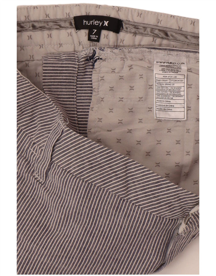 Pantaloni caldi da donna Hurley US 7 Medium W32 Cotone a righe blu