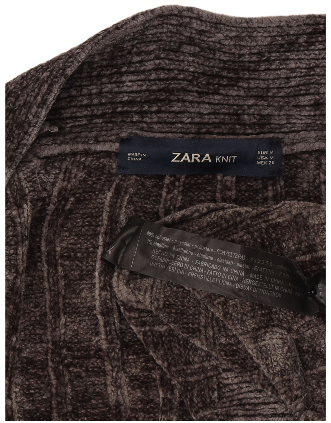 Maglione cardigan aperto oversize lungo da donna Zara UK 14 Grigio medio