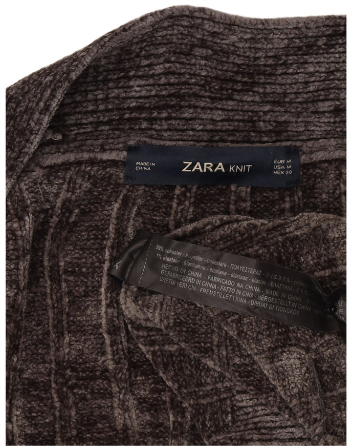 Maglione cardigan aperto oversize lungo da donna Zara UK 14 Grigio medio