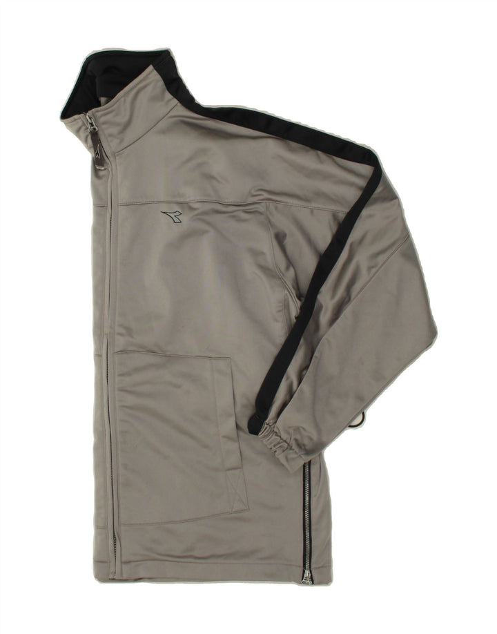 DIADORA Womens Tracksuit Top Jacket UK 14 Large Grey Polyester Vintage Diadora and Second-Hand Diadora from Messina Hembry 