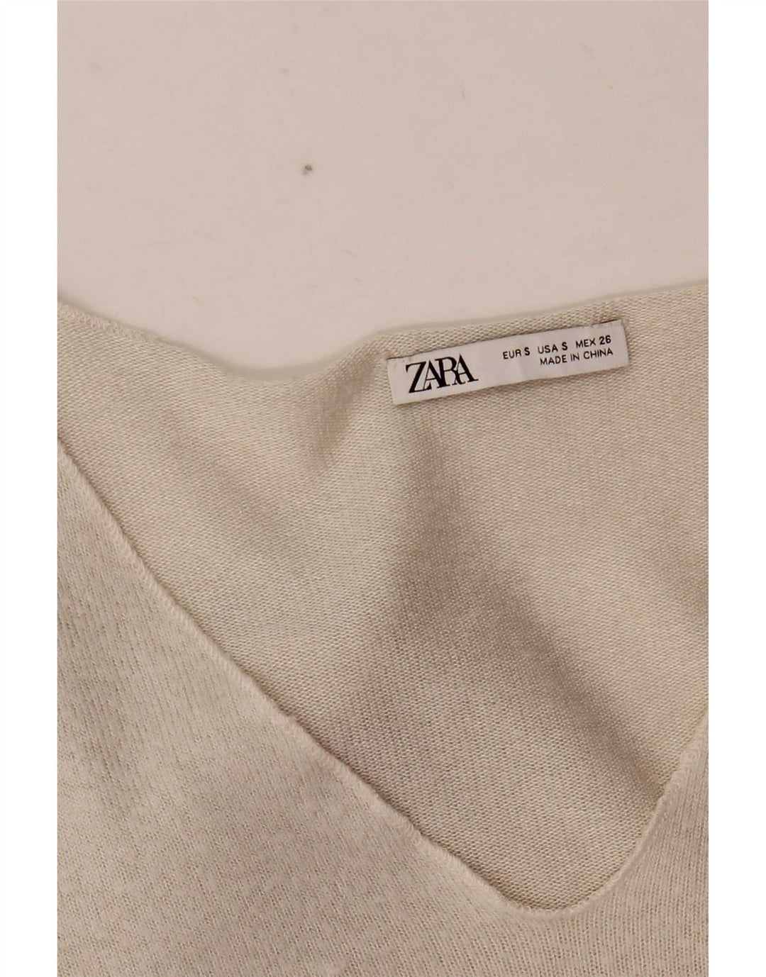 Top Zara da donna a maniche lunghe UK 10 Small bianco