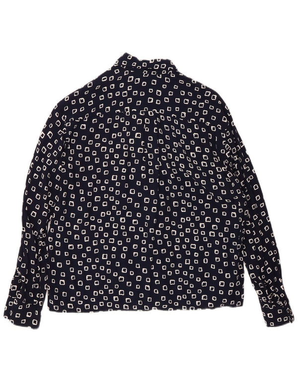 Camicia da donna STEFANEL UK 16 Large Blu Navy geometrica