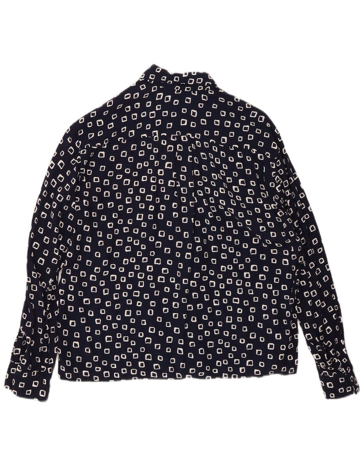 Camicia da donna STEFANEL UK 16 Large Blu Navy geometrica