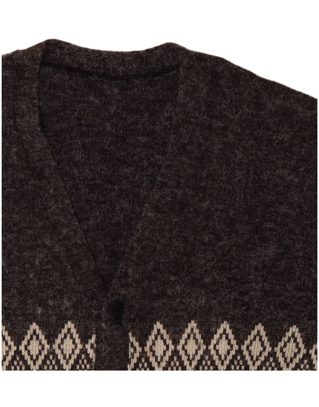 Maglione cardigan da uomo VINTAGE XL grigio a rombi/diamante