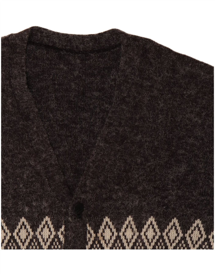 Maglione cardigan da uomo VINTAGE XL grigio a rombi/diamante