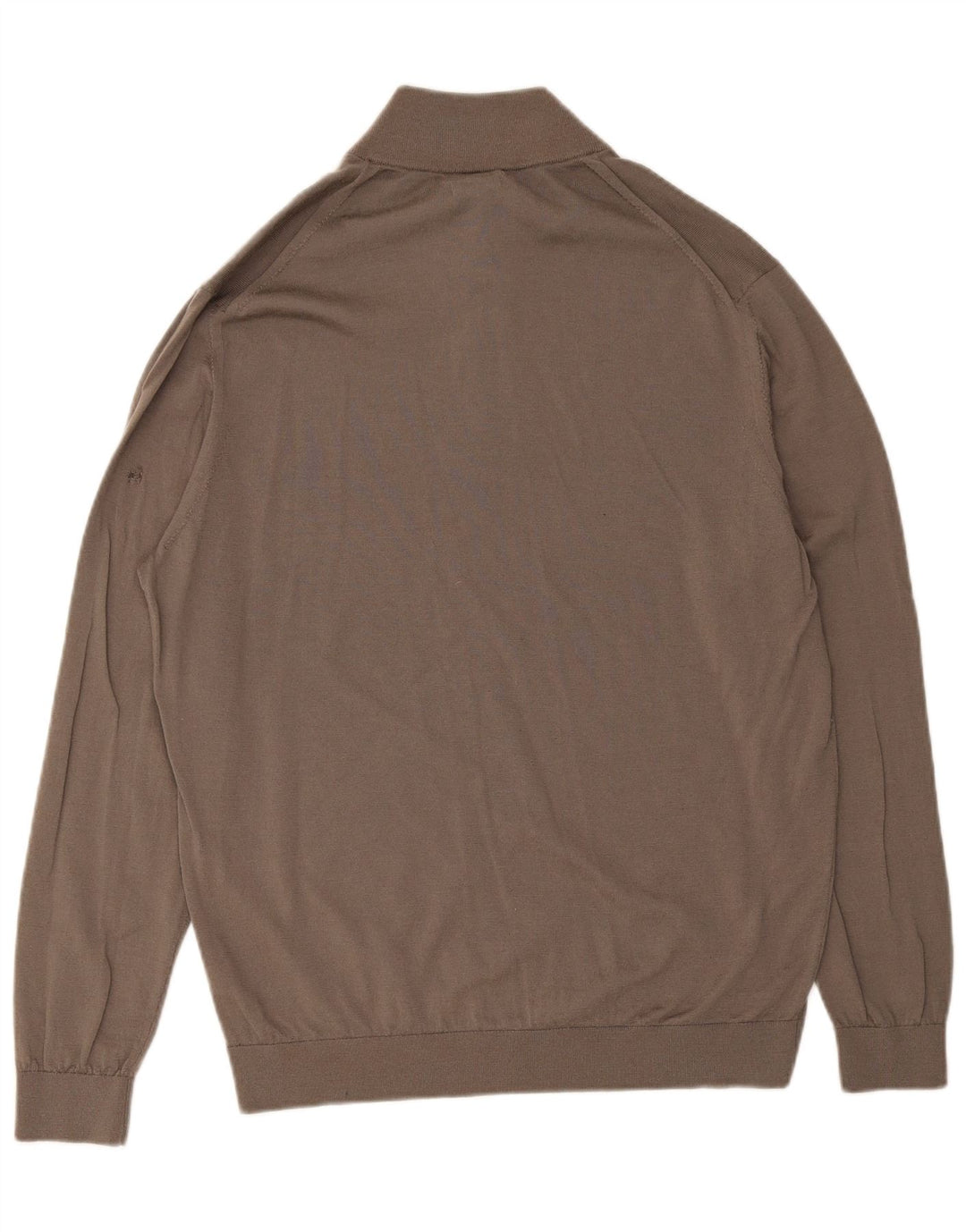 Massimo Dutti Maglione da uomo con zip e collo 2XL in lana marrone
